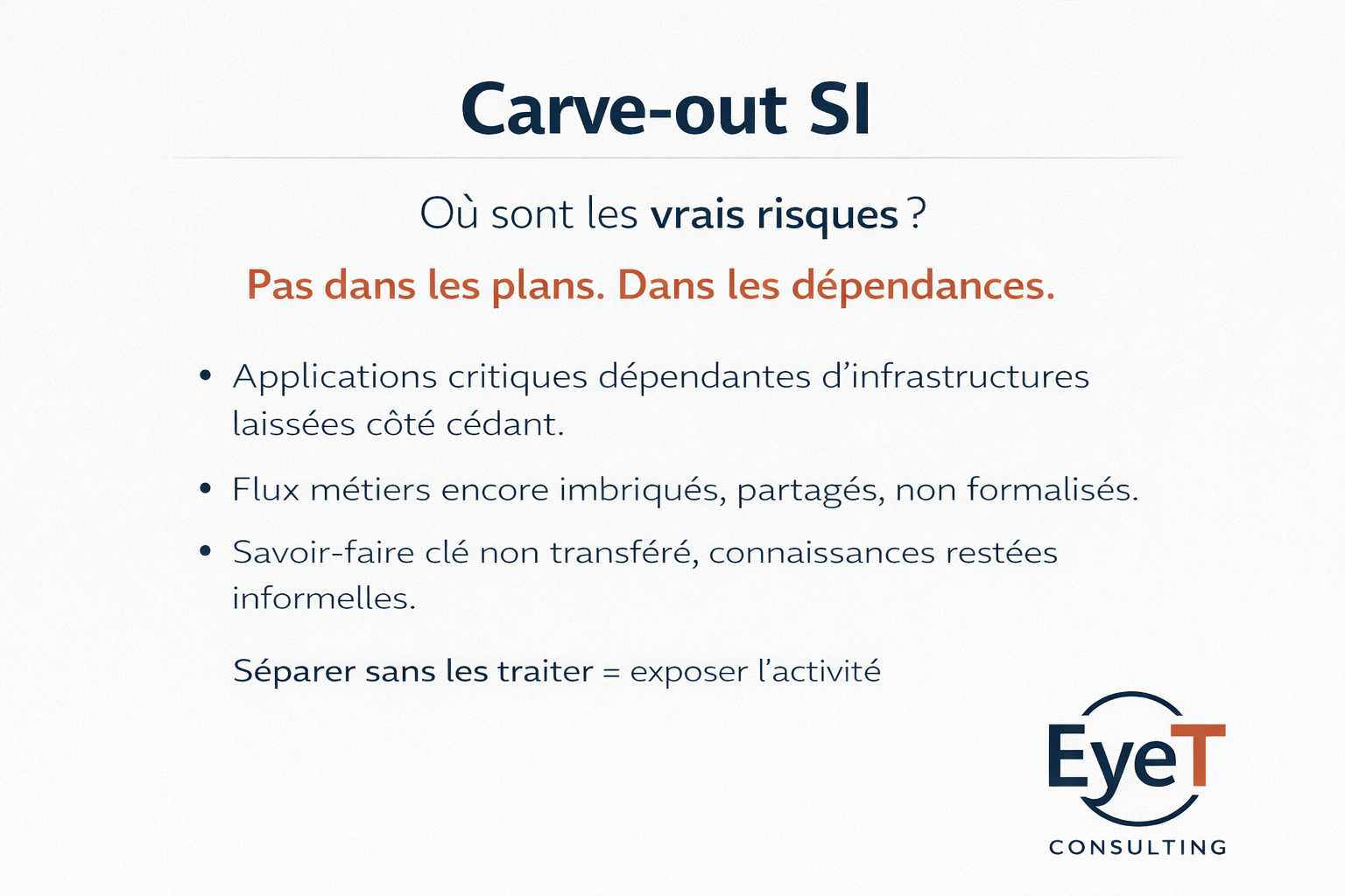 Carve-out SI : pourquoi tout se joue avant le jour J